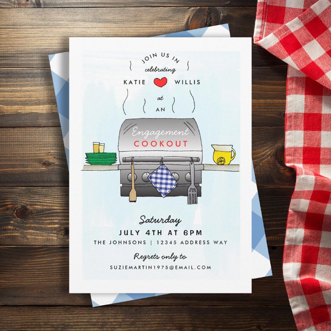 Barbecue Grill Engagement Party Invitation (Créateur téléchargé)
