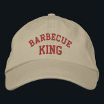 Barbecue King Funny Casquette brodé<br><div class="desc">Barbecue King drôle de casquette brodé. Cliquez sur Personnaliser pour modifier la couleur, la taille et le style de la police. Si vous avez des questions ou des demandes, veuillez me contacter. Visitez Smilin' Eyes Treasures pour voir plus de photos d'animaux, de fleurs et de la nature, des cartes d'arts...</div>