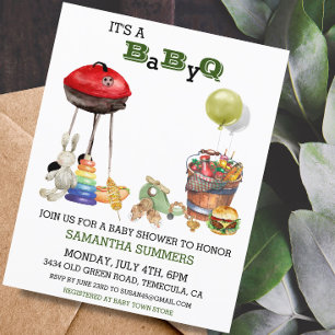 Barbecue pour Baby Shower Aquarelle