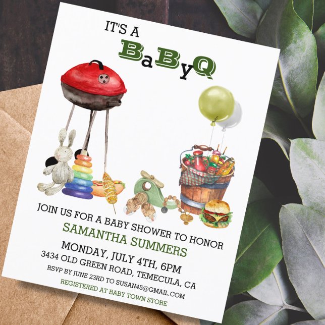 Barbecue pour Baby Shower Aquarelle (Créateur téléchargé)