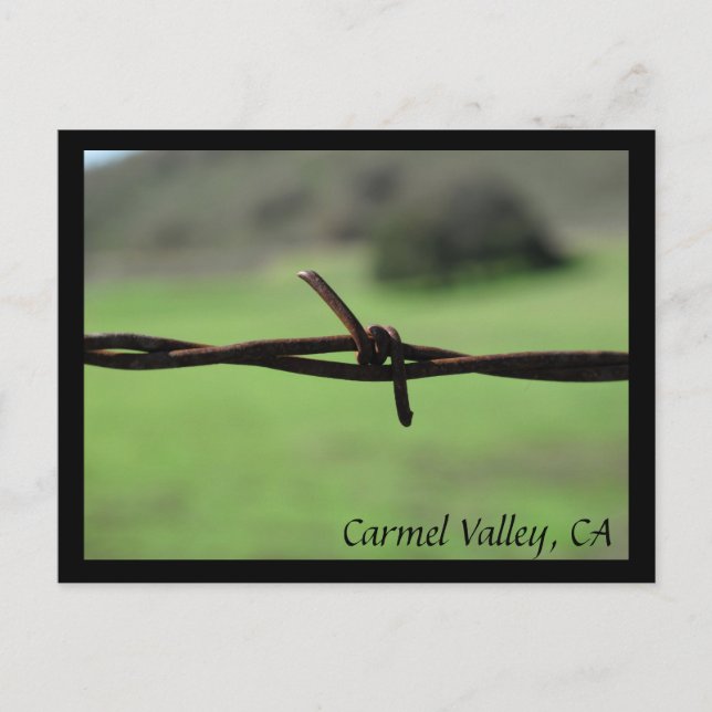 Barbed Wire Fence Carmel Valley, CA Carte postale (Devant)