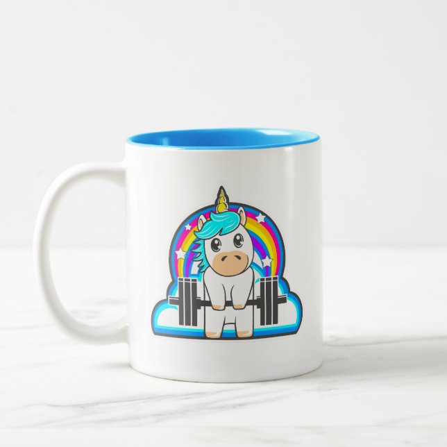 Barbell Unicorn mug pour la remise en forme des fe (Gauche)
