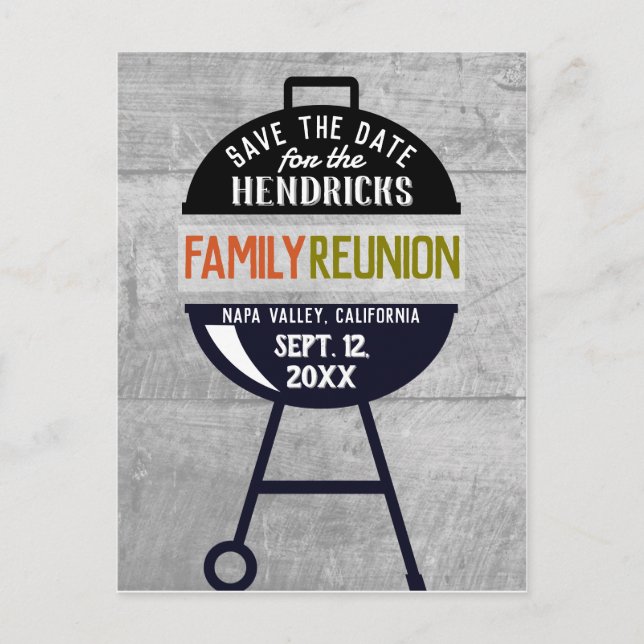 Barbeque Family Reunion Enregistrer la date Carte  (Devant)