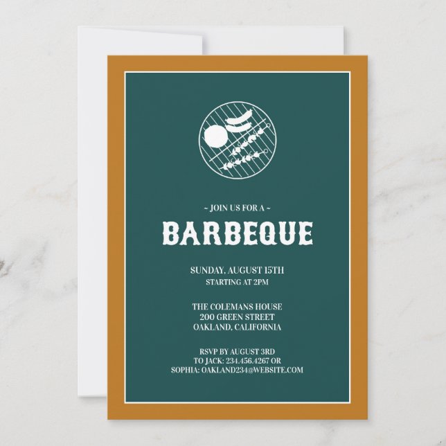 Barbeque Grill Plat Invitation Card (Devant)
