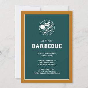 Barbeque Grill Plat Invitation Card