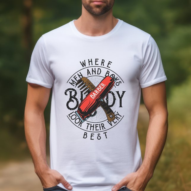 Barber Buddy pour hommes et garçons T-shirt (Créateur téléchargé)