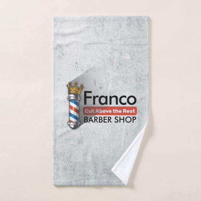 Barber Hair Shop King Crown Barber Pole Hair Salon (Serviette à main)