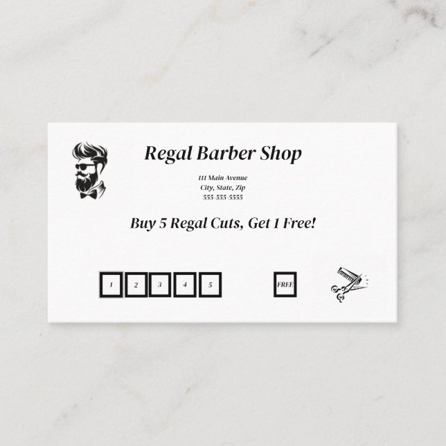 Barber Shop Carte de visite / Barber Shop Loyalty (Devant)