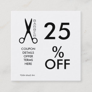 Barber shop coupon carte noir et blanc