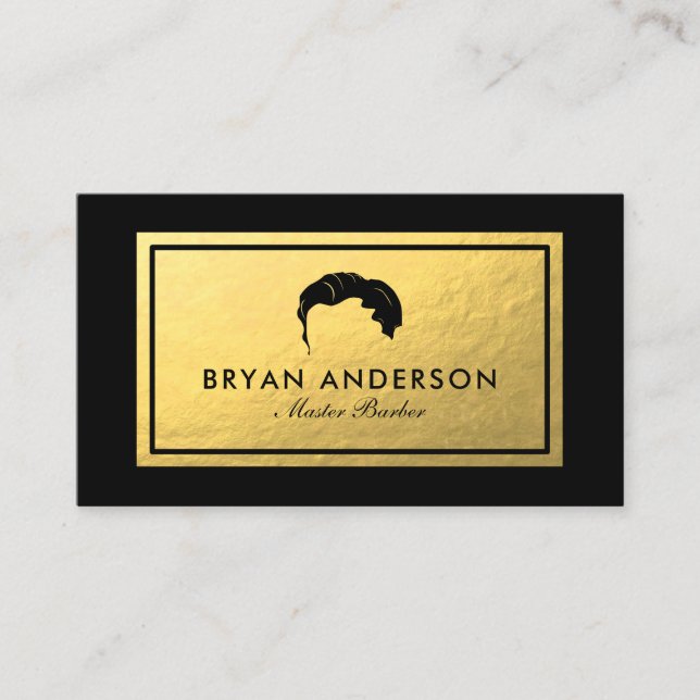 Barber Shop - Faux Gold Foil Carte de visite (Devant)