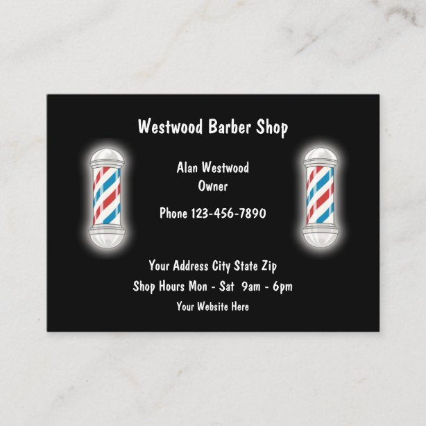 Cartes de visite Barber Shop Zazzle.fr