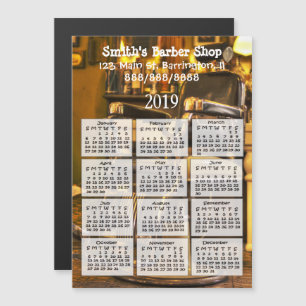 Barber Shop Mini Calendrier Magnet 2019