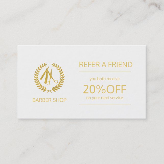 Barber shop or et blanc modèle de référence (Devant)