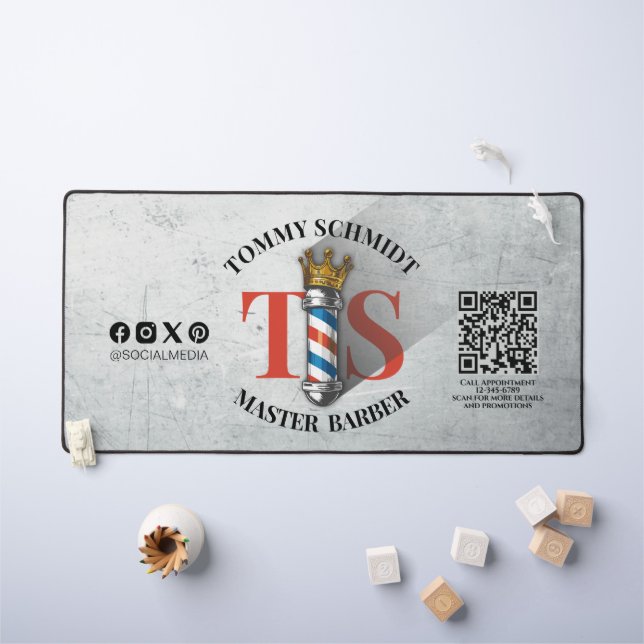 Barber Shop Royal Couronne Barber Pole Salon des c (Tableau pour enfants)