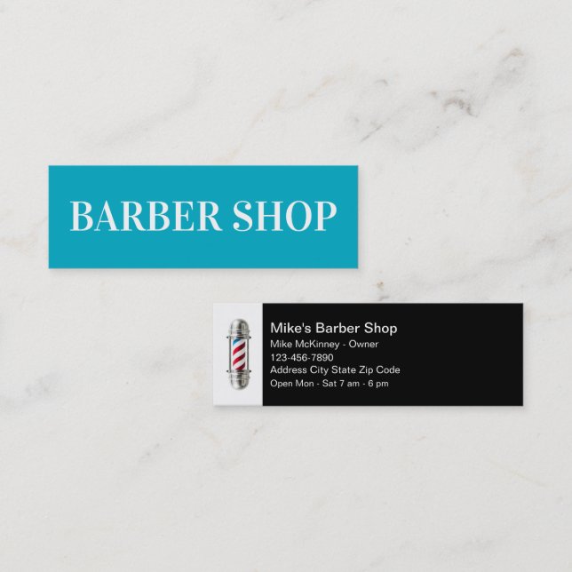 Barber Shop Simple Barber Light Cartes de visite (Devant / Derrière)