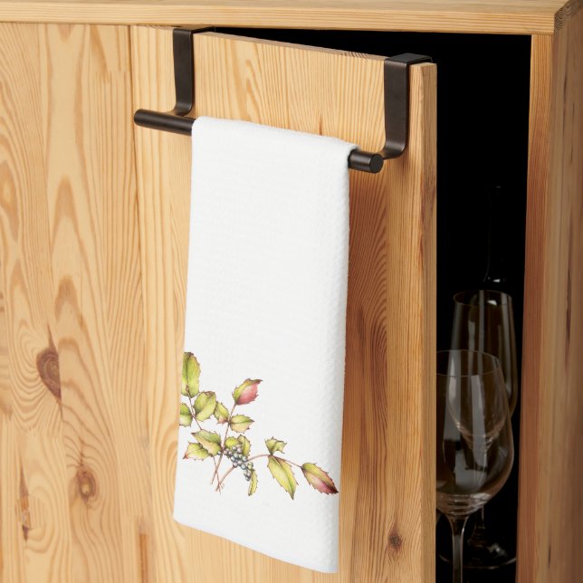Barberry serviette de cuisine à l'aquarelle (Pliage en tiers)