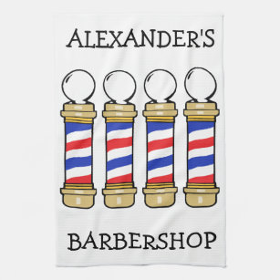 Barbershop Barber Poles Bar Serviette Personnalise
