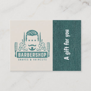 Barbershop blue jeans texture Certificat cadeau