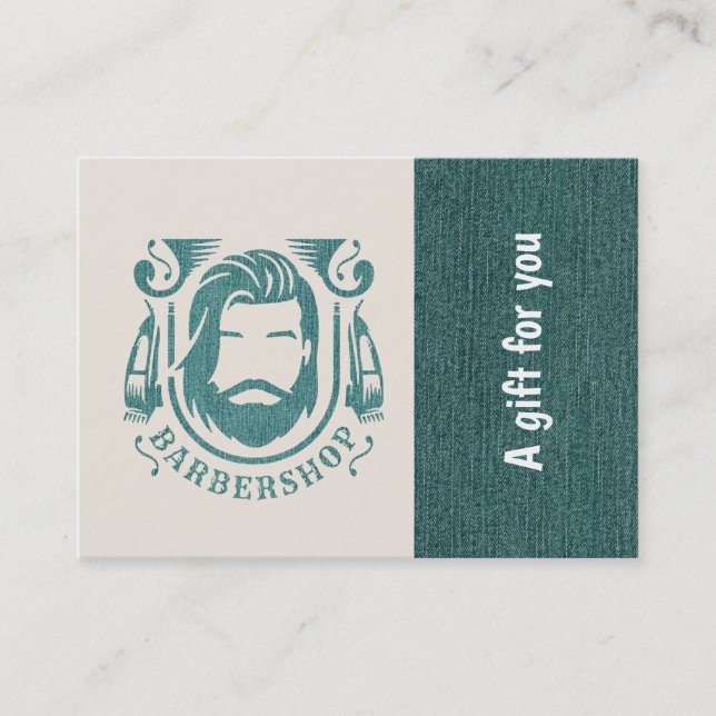 Barbershop blue jeans texture Certificat cadeau (Devant)