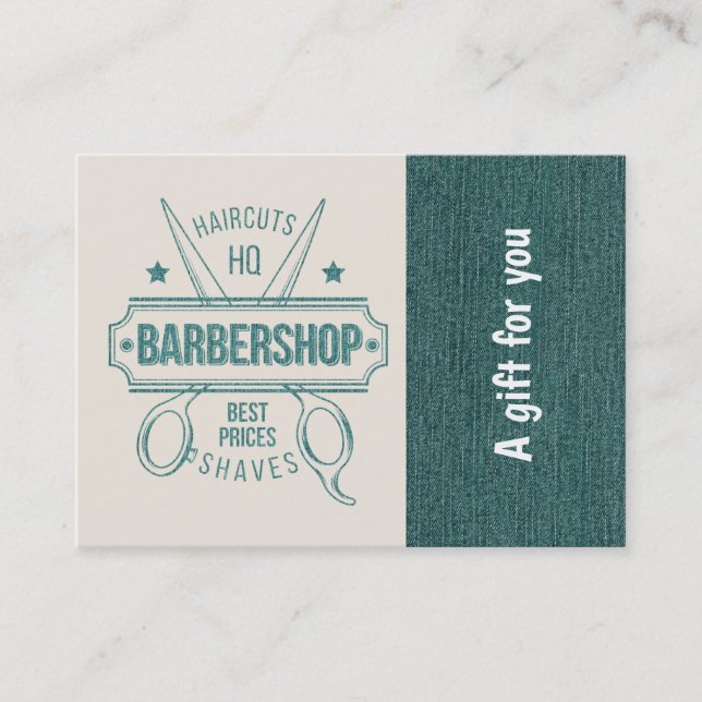 Barbershop blue jeans texture Certificat cadeau (Devant)