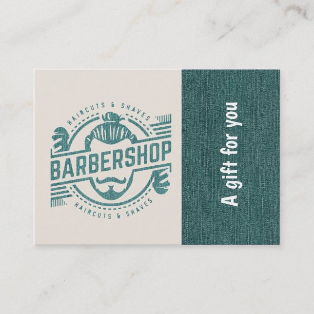 Barbershop blue jeans texture Certificat cadeau (Devant)