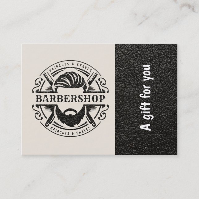 Barbershop en cuir look Certificat cadeau (Devant)