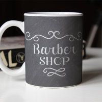 Barbershop logo vintage tasse de café blanc gris
