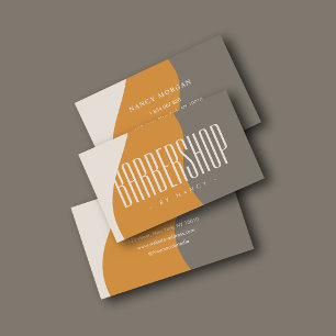 Barbershop moderne Earth Tones Carte de visite rus