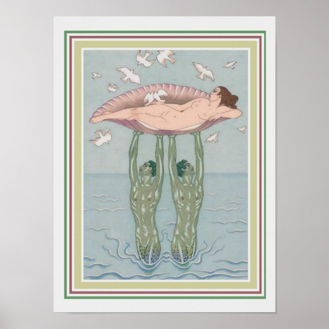 Barbier Art Déco "Aphrodite" 12 x 16 (Devant)