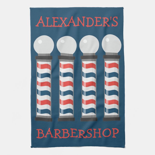 Barbier moderne Poles Bar Serviette Personnaliser (Vertical)