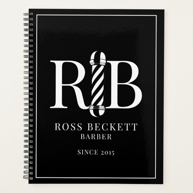 Barbier Pole Barbier Noir Blanc Rendez-vous (Devant)