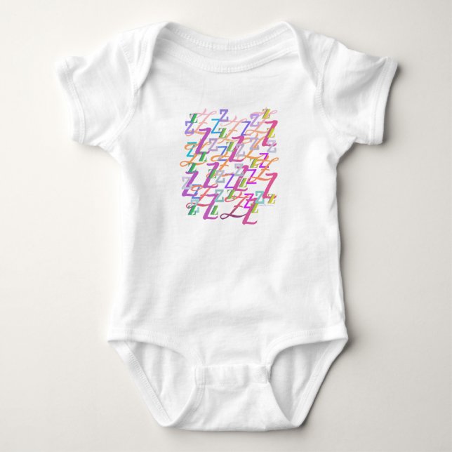 Barboteuse bébé "Z" Confetti Lettres (Devant)
