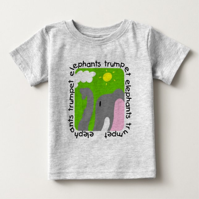 Barboteuse de bébé de trompette d'éléphants (Devant)