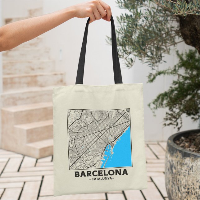 Barcelona, Catalunya City Map Tote Bag (Créateur téléchargé)