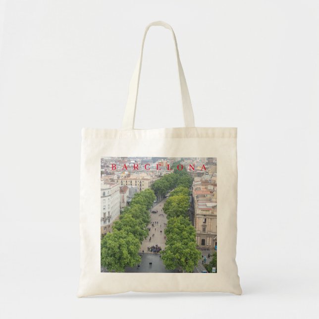 Barcelona La Rambla view tote bag (Devant)
