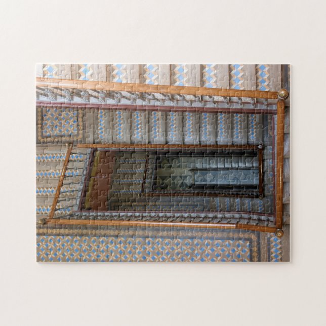 Barcelona, Spain - Colorful Tile Stairway Puzzle (Horizontal)