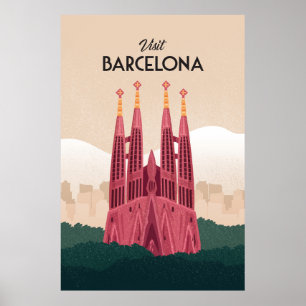 Barcelona Spain travel poster