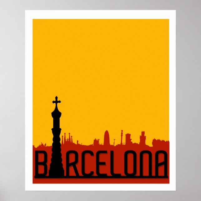 Barcelone, Espagne, Poster Voyage (Devant)