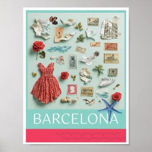 Barcelone sur mon esprit affiche