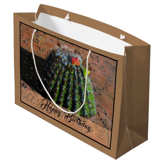 Baril Cactus Grand sac cadeau (Dos Angle)