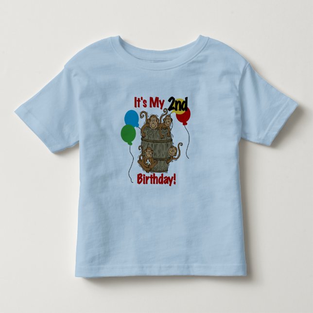 Baril de singes 2e Anniversaire Tshirts et cadeaux (Devant)