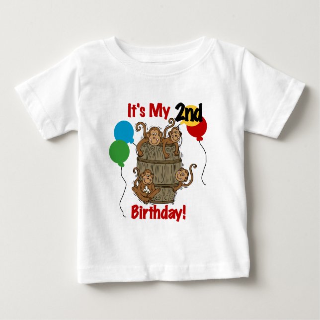 Baril de singes 2e Anniversaire Tshirts et cadeaux (Devant)