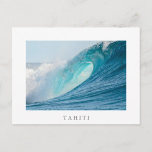 Baril de surf vague, Tahiti, carte postale blanche