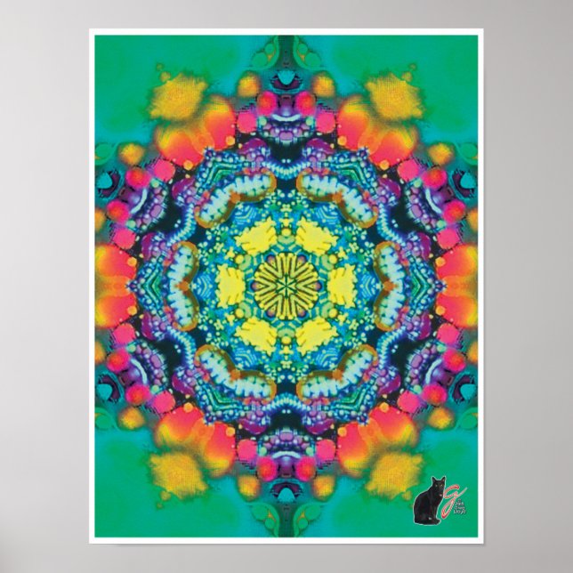 Barium Kinetic Collage Kaleidoscope Poster (Devant)