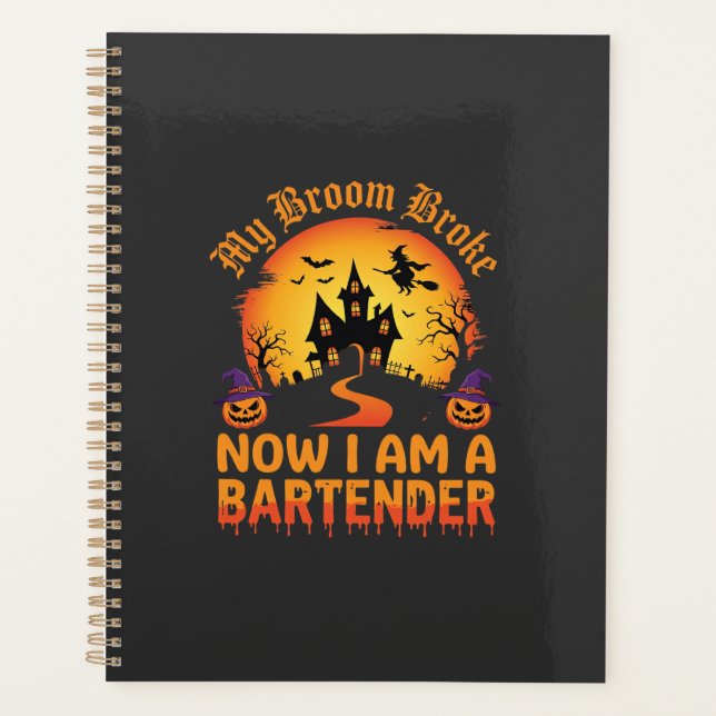Barman Halloween Maison Hantée Sorcière Citrouille (Devant)