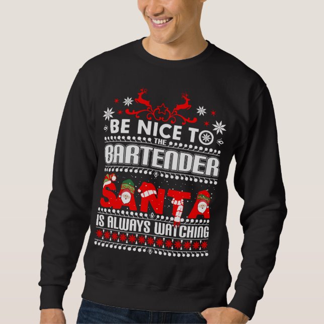Barman Vilain Sweat de Noël Cadeau Drôle Barten (Devant)
