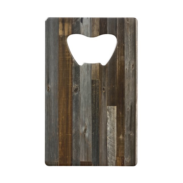 Barn Wood Bottle Opener Taille de la carte de créd (Devant)