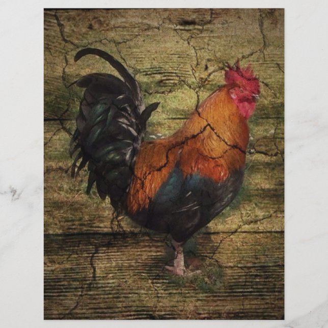 Barn Wood Chicken french country rooster (Devant)