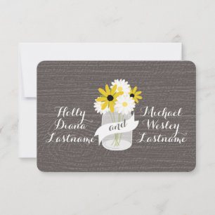 Barn Wood inspiré Mason Jar + RSVP Fleur sauvage