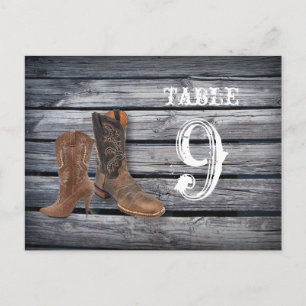 Barn Wood Western Cowboy mariages numéros de table